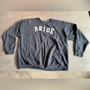 Bride Black Sweatshirt Long Sleeve Crew Neck 3XL